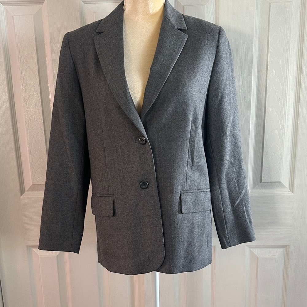 Pendleton Virgin Wool Gray Blazer Jacket Size 8 Petite - Picture 1 of 10
